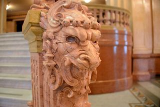 09 Marble Dragon Close Up At End Of The Grand Staircase Teatro Colon Buenos Aires